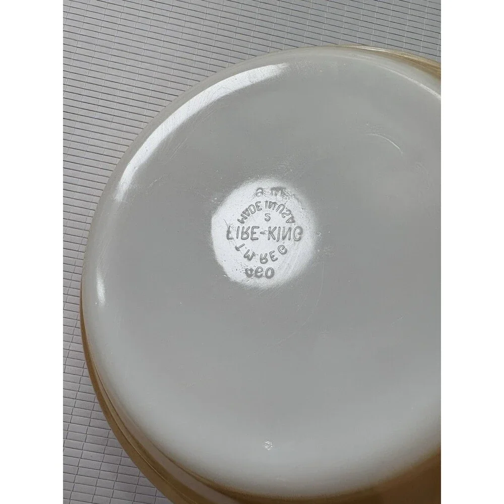 Vtg Fire King 460 Pie Plate Peach Luster 9